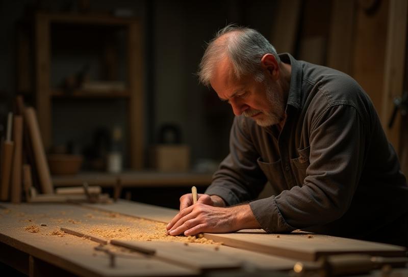 Skilled craftsman working in the Aristo Decor furniture workshop.